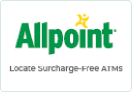 Text: "Allpoint Locate Surcharge-Free ATMs"